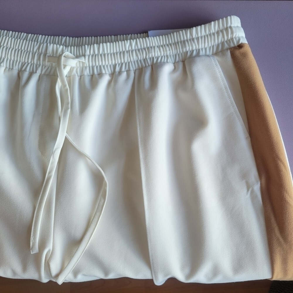 Lane Bryant Perfect Drape Pull-On Relaxed Ankle White Tan Pants Plus Size 24 NWT - Picture 5 of 10
